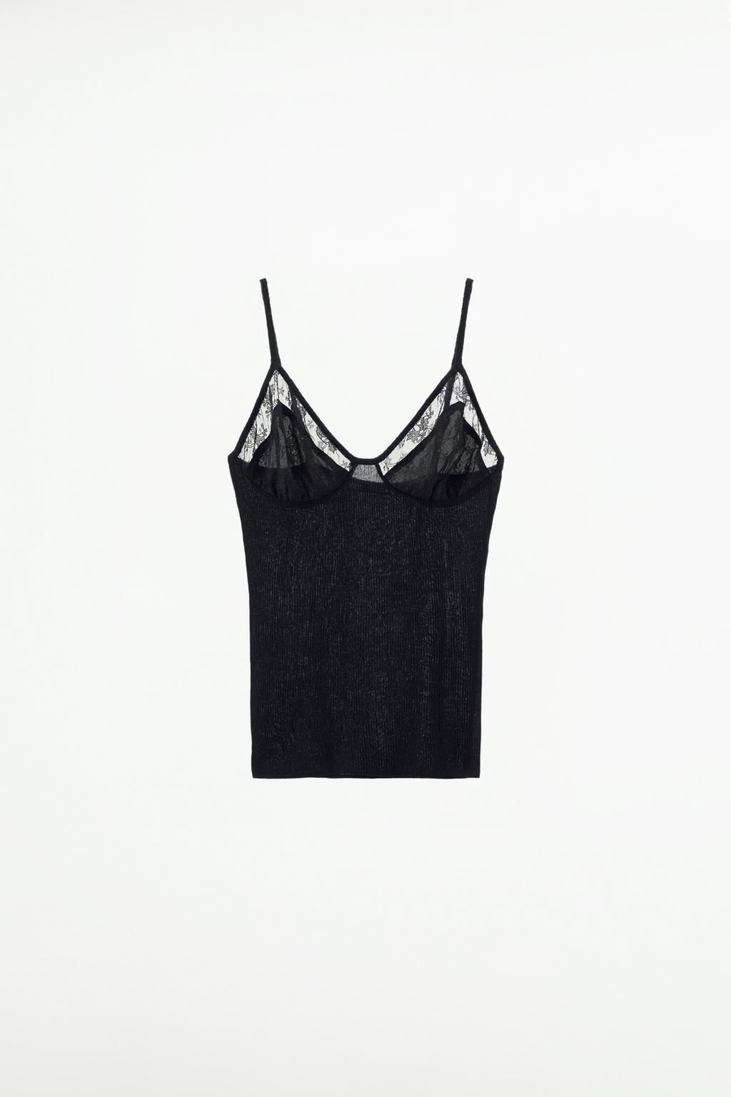 STRAPPY KNIT TOP WITH LACE - Zara фото 5