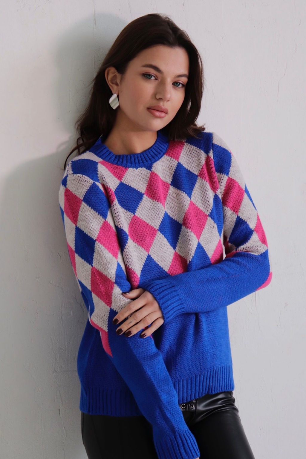 10661 Джемпер с ромбами синий - Martichelli фото 6