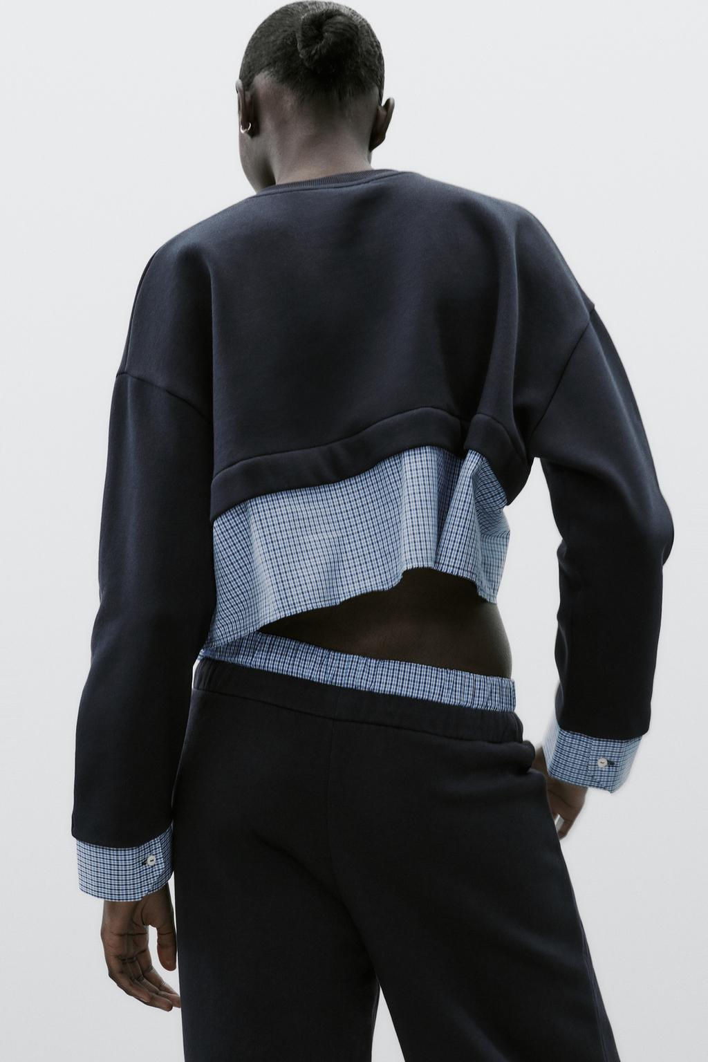 CONTRAST CROPPED SWEATSHIRT - Zara фото 3