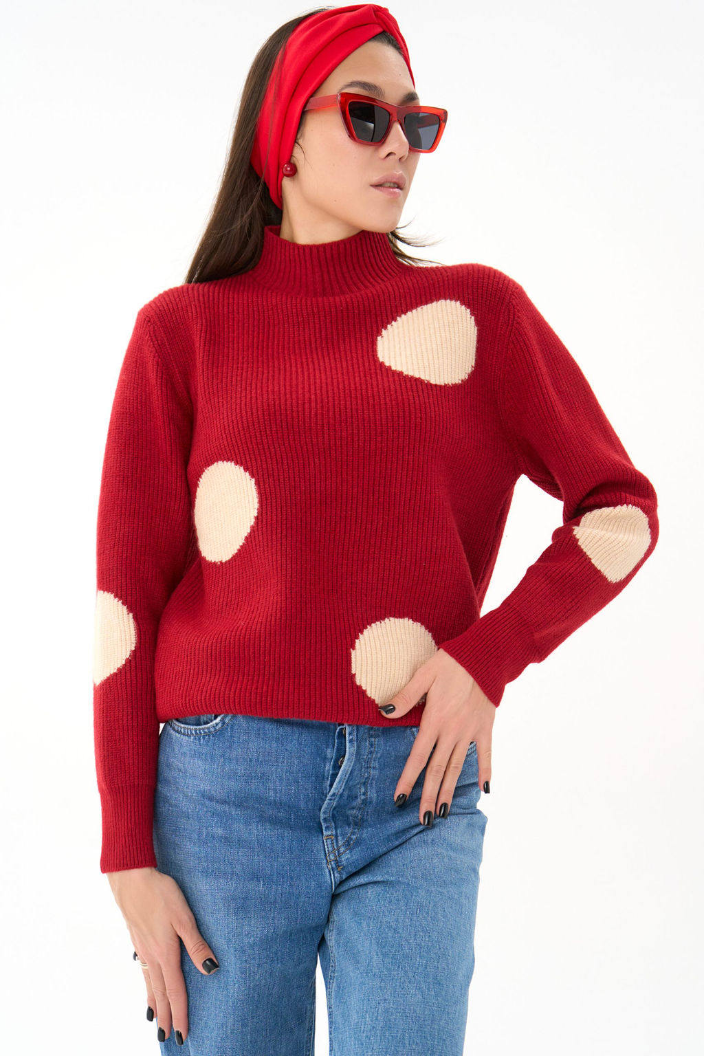 Свитер Зои (красный) - Эльза фото 5