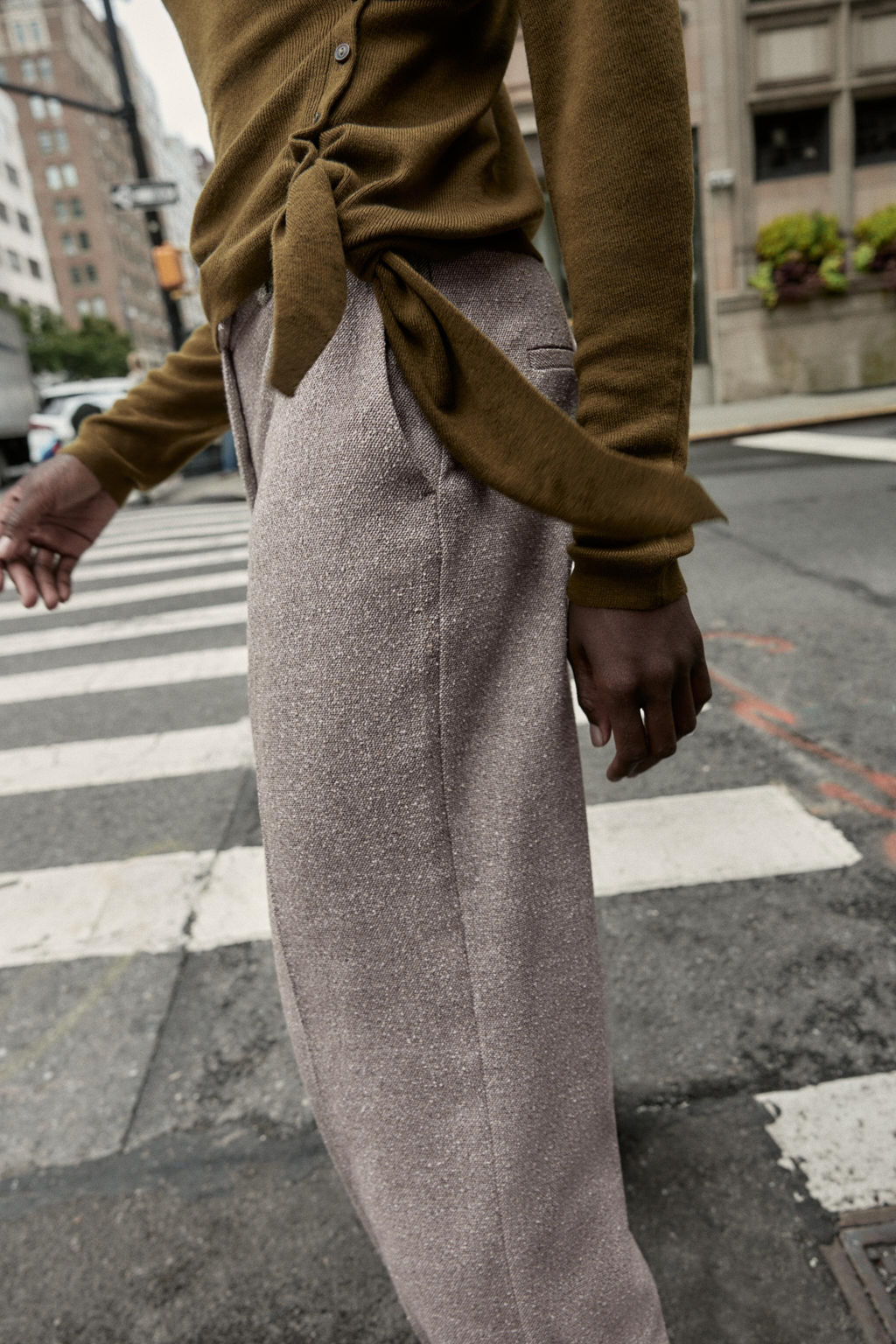 TEXTURED RUSTIC STRAIGHT-LEG TROUSERS - Zara фото 5