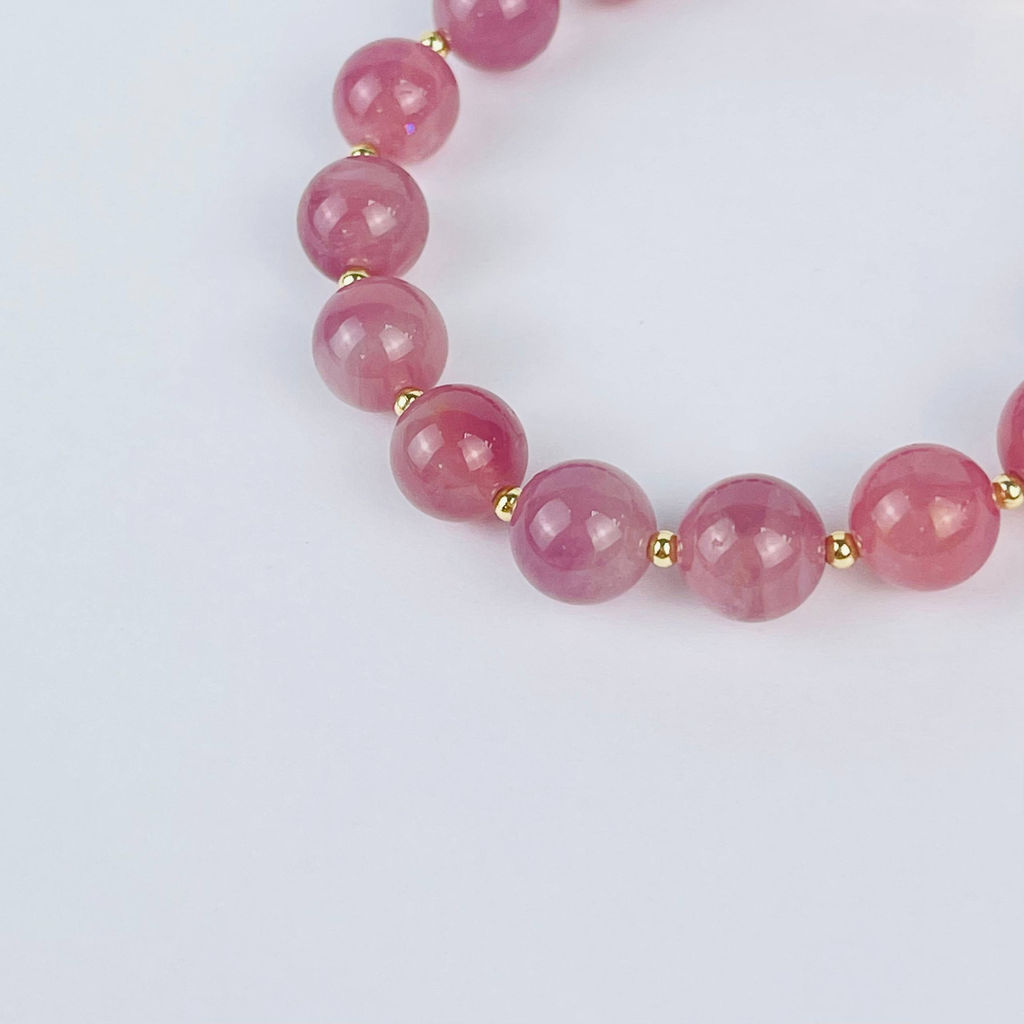 Браслет из мадагаскарского Розового кварца 16,5 см +