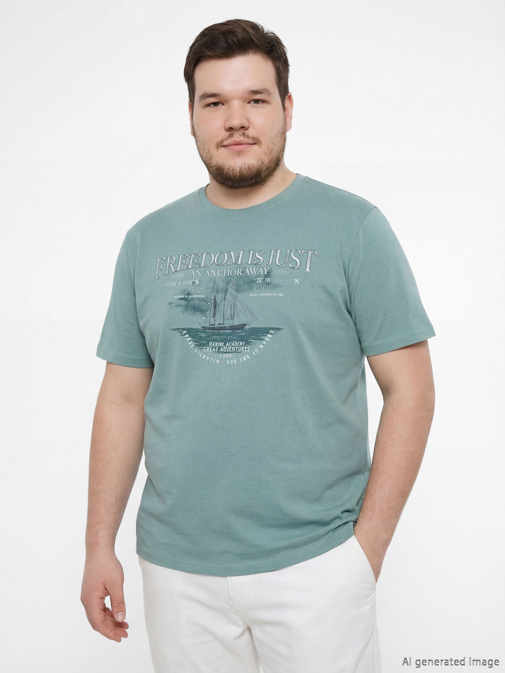 Bisiklet Yaka Bask?l? Penye Erkek Ti??rt