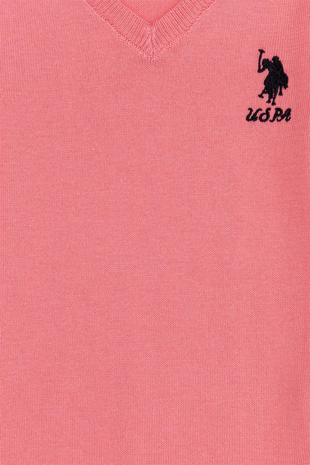 Девушка Светло-розовый с V-образным вырезом Трикотажный свитер Basic - U.s. polo assn фото 6