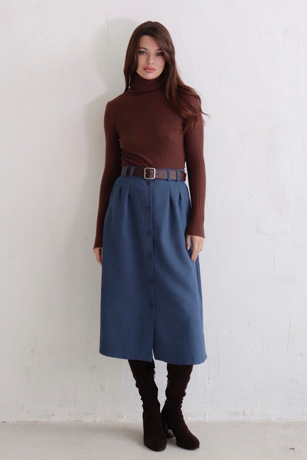 Юбка на пуговицах длины миди - Martichelli фото 5