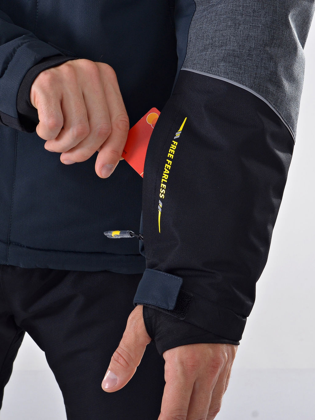 Мужской зимний горнолыжный костюм Evil Wolf 6608_1 Серый / Р 1101_Черный