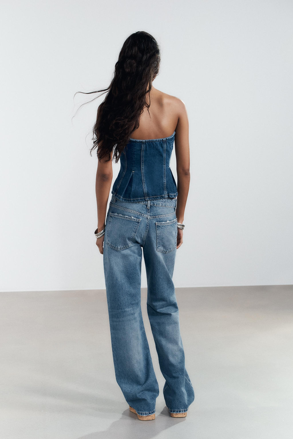 TRF MID-WAIST WIDE-LEG JEANS
