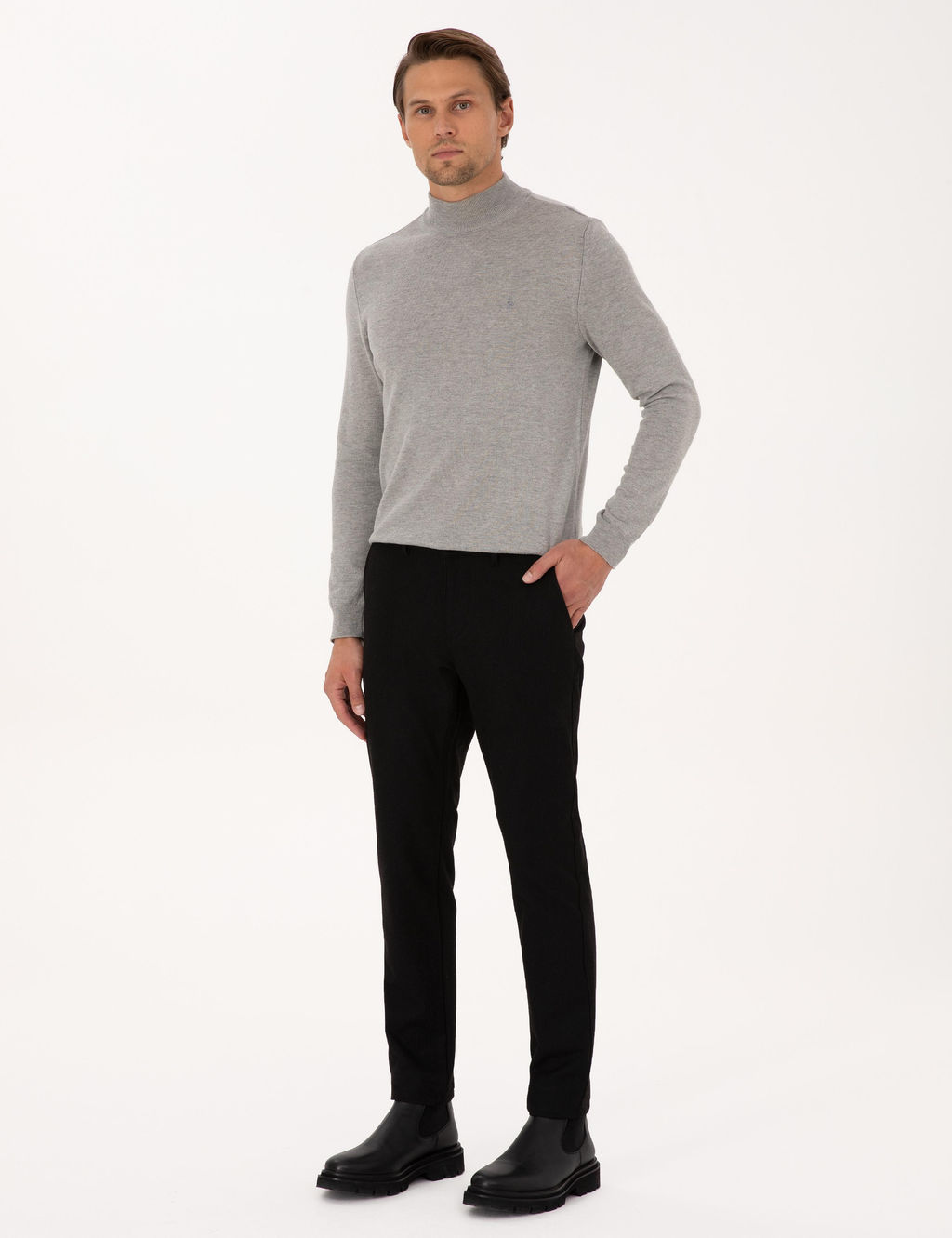 Siyah Slim Fit Kanvas Pantolon - Pierre cardin фото 3