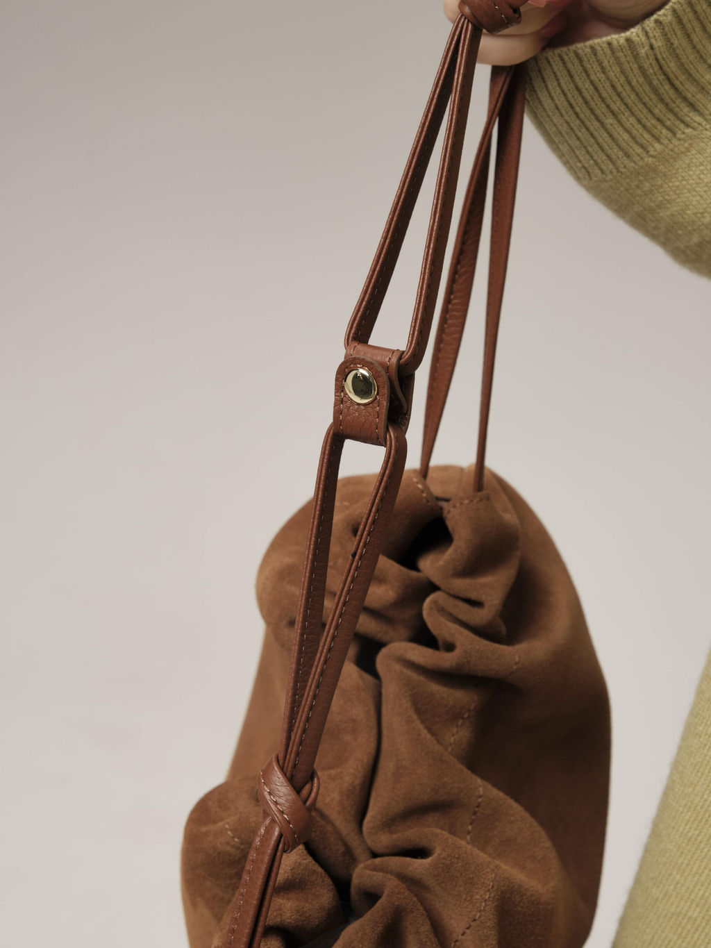Замшевая сумка Margo DBR 31201 коричневый лист  фото 9