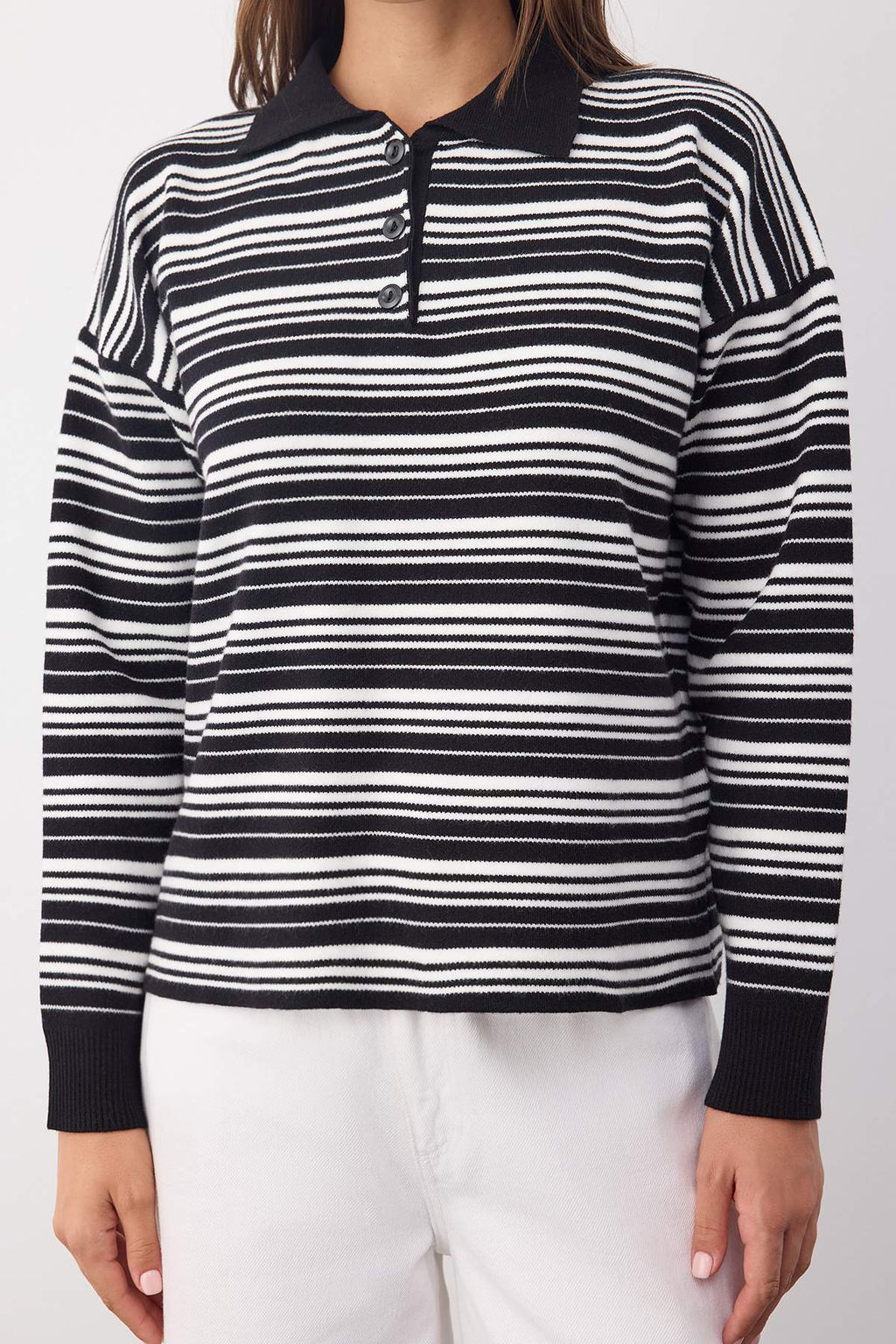 Wardrobe Essentials Lacivert Premium/Ozel Iplik Polo Yaka Triko Kazak | TWOAW26KZ00060 - Trendyolmilla фото 16