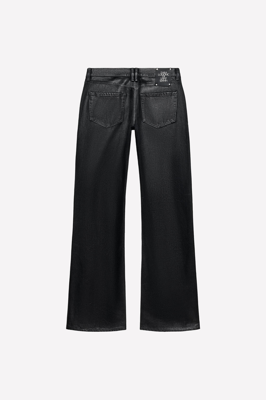 LUDOVIC DE SAINT SERNIN x ZARA WAXED LOW-RISE BOOTCUT JEANS фото 4