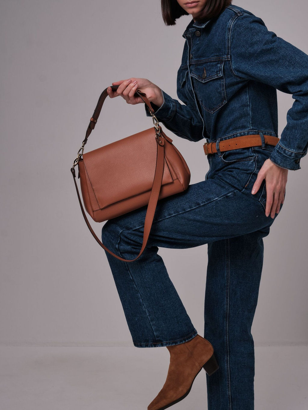 Сумка сэтчел Deboro 30923 коричневый камень