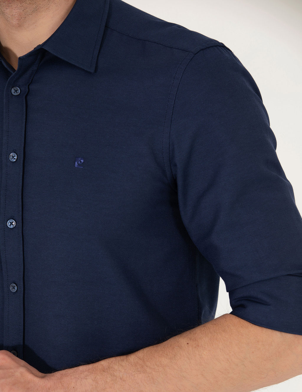 Lacivert Slim Fit Oxford G_mlek