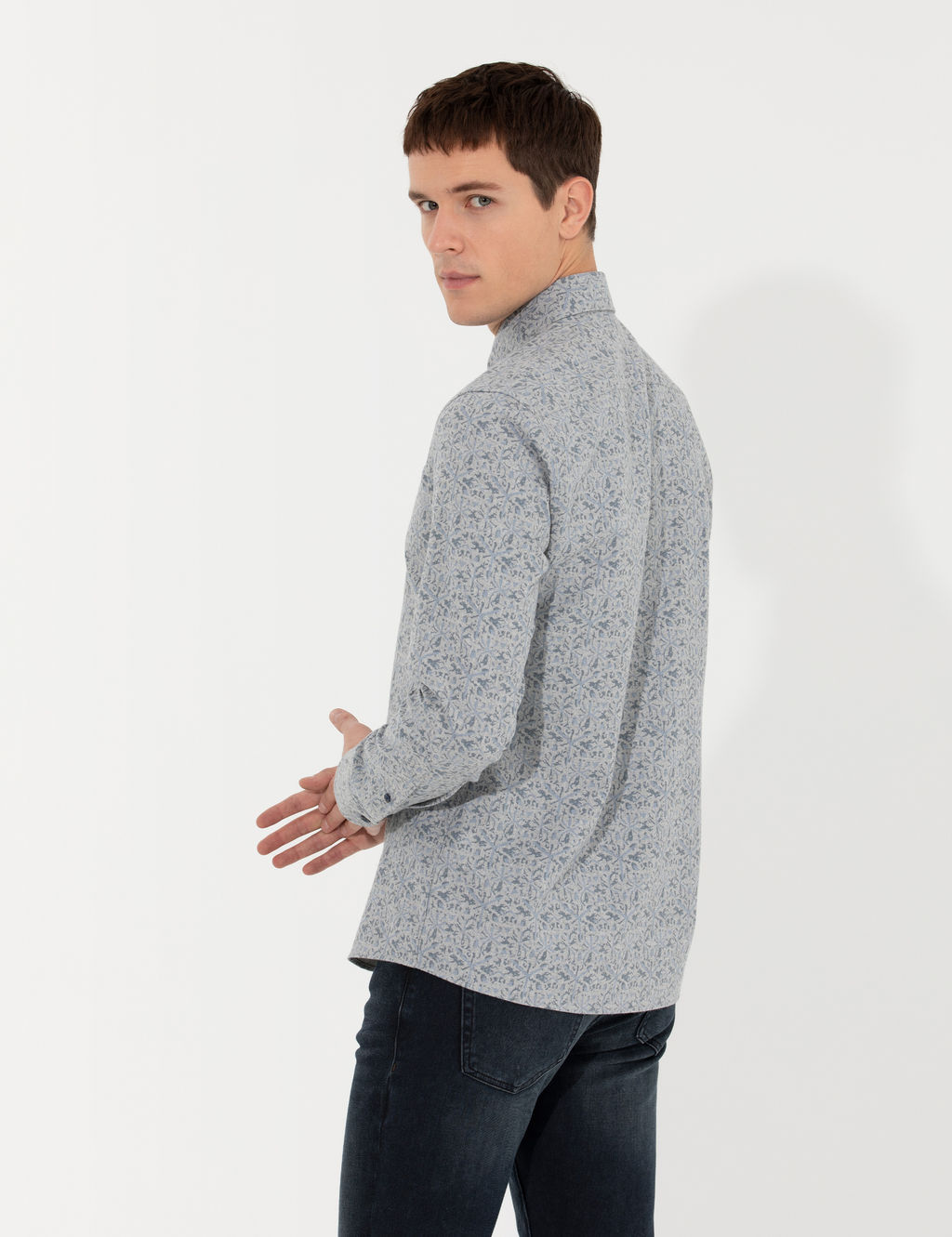 Mavi Slim Fit Uzun Kollu G_mlek