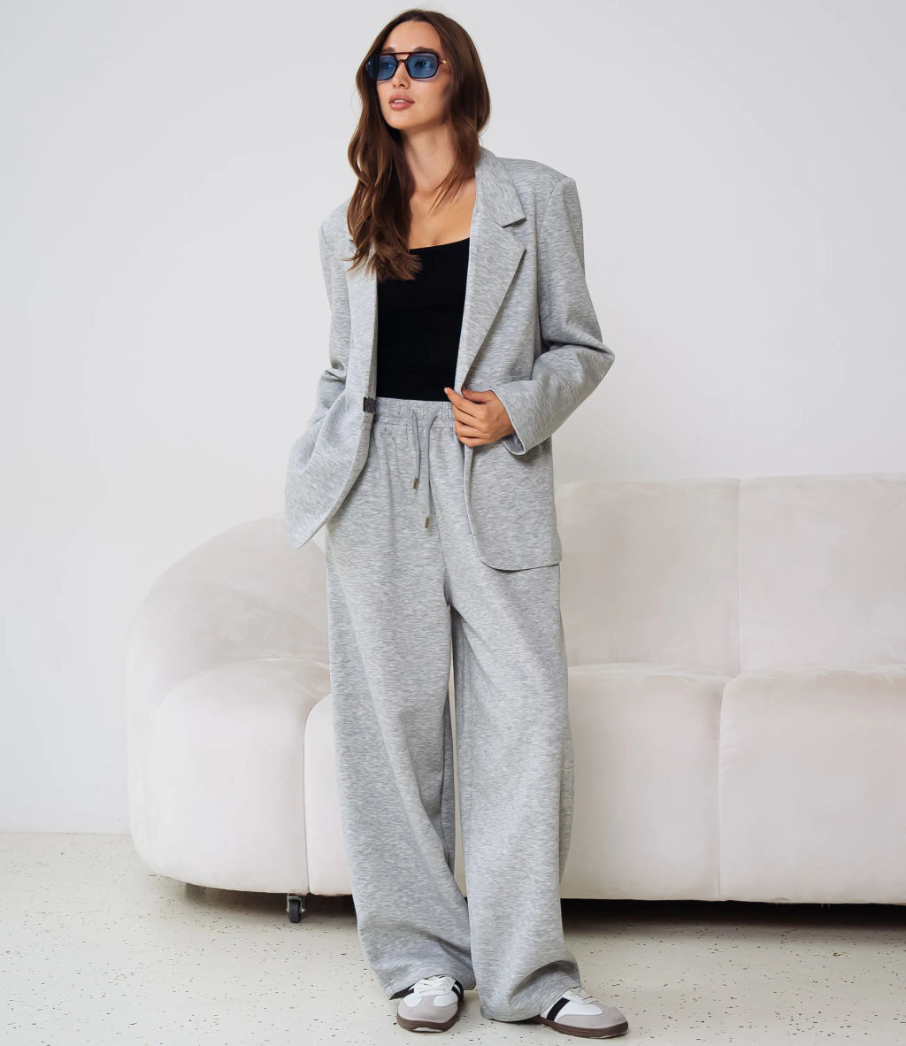 Костюм #КТ1790, серый меланж