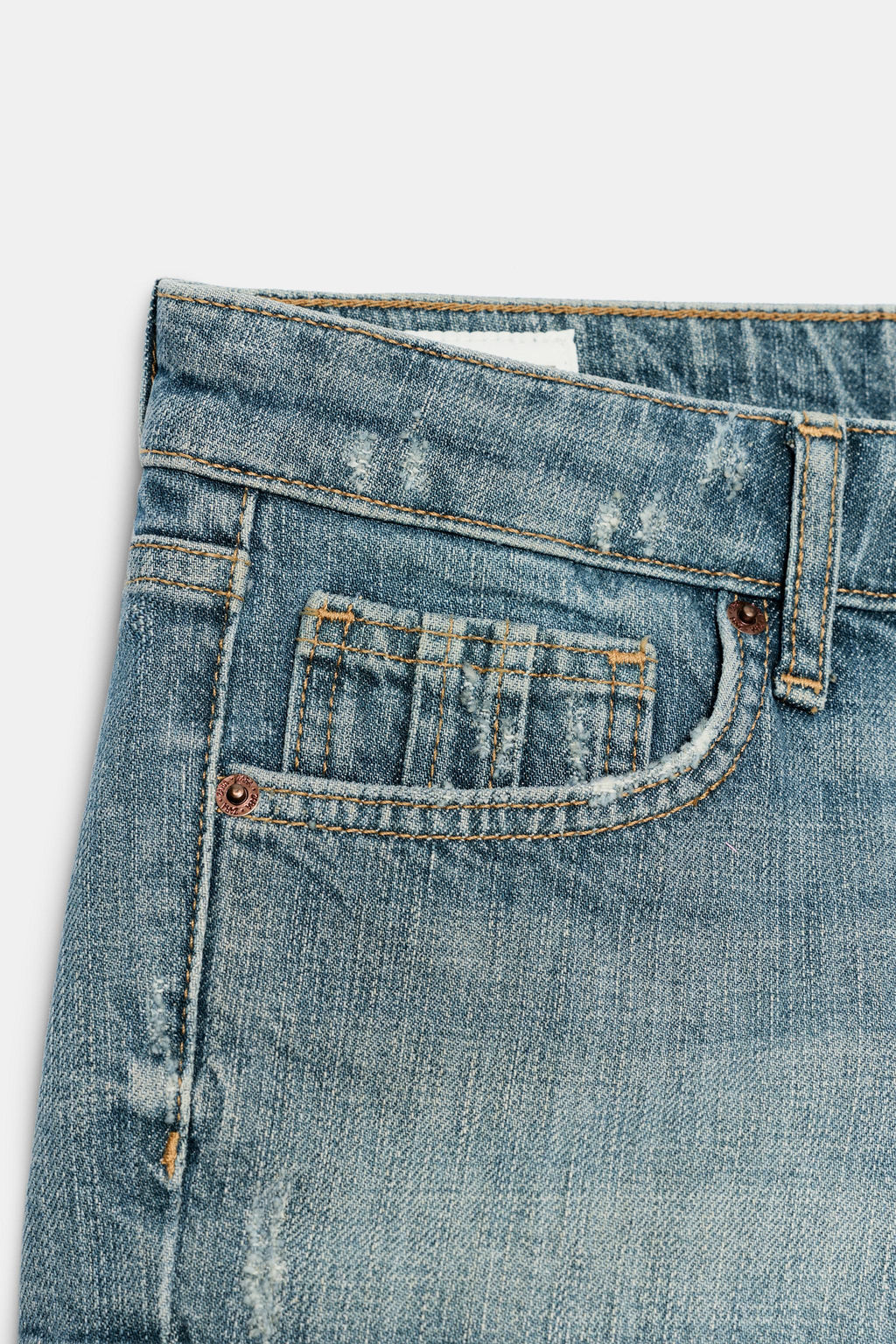 SHORTS MINI DENIM TRF TIRO BAJO / Azul - Zara фото 4