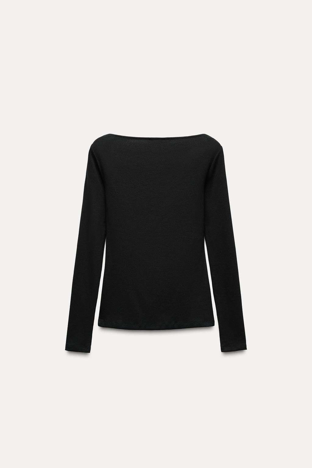 RIBBED LONG SLEEVE T-SHIRT - Zara фото 5