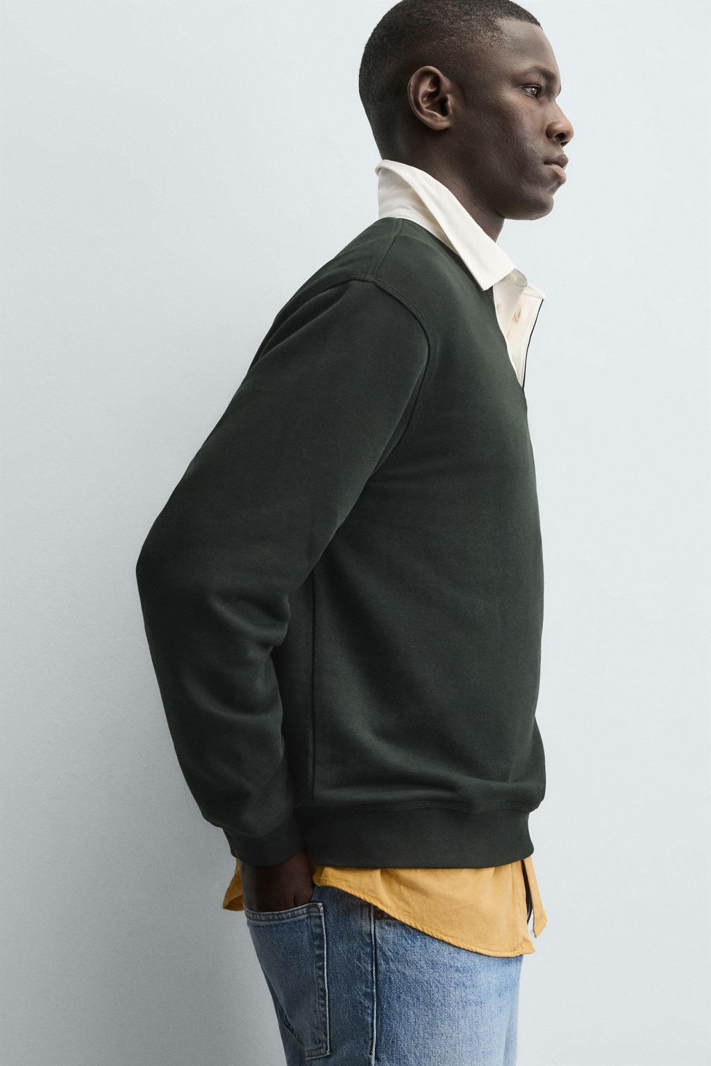 CONTRAST COLLAR POLO SWEATSHIRT - Zara фото 14