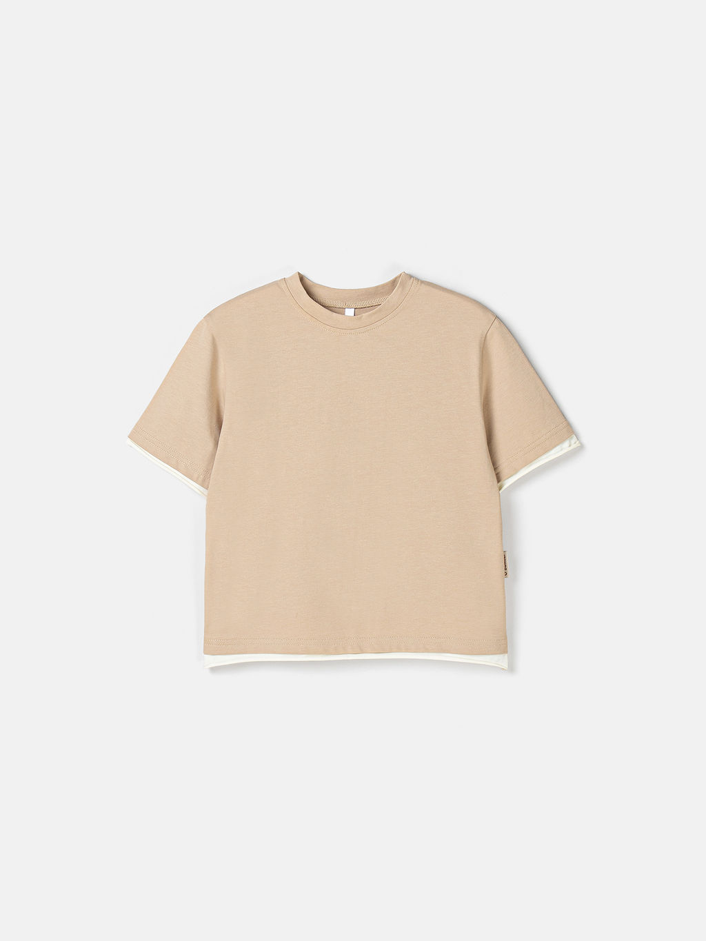 Футболка оверсайз Беж с контрастной отделкой - Bungly фото 2