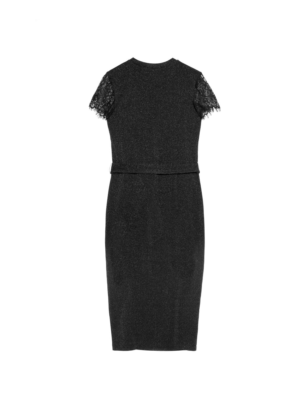 CONTE Прилегающее платье из мерцающей вискозы с кружевом LPL 1159 black-silver black-silver