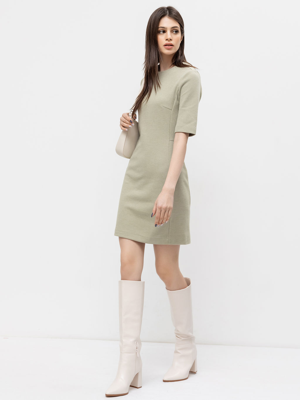Платье-футляр в оливковом цвете оливка 152548-1 - Mark formelle фото 2