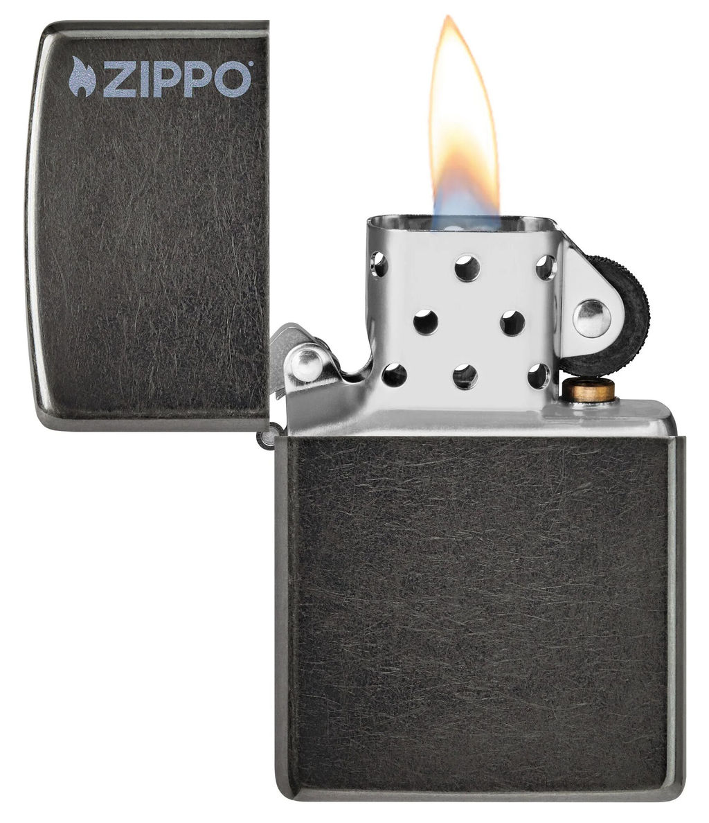 Зажигалка ZIPPO Логотип с темно-серым покрытием | Logo Gray Dusk 28378ZL  фото 3