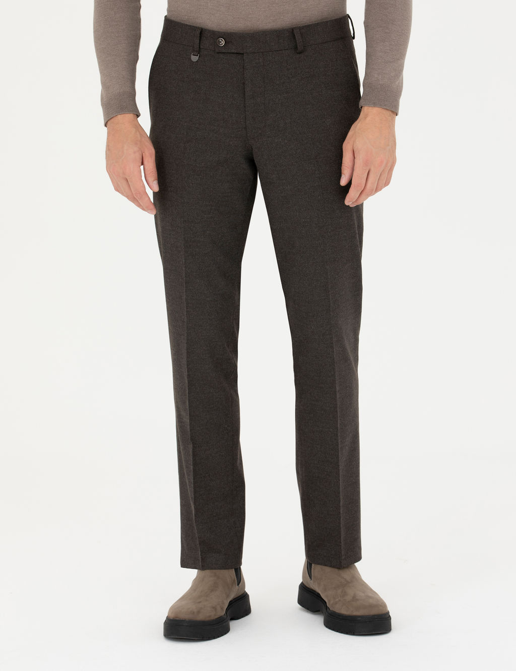 Kahverengi Slim Fit Kuma_ Pantolon
