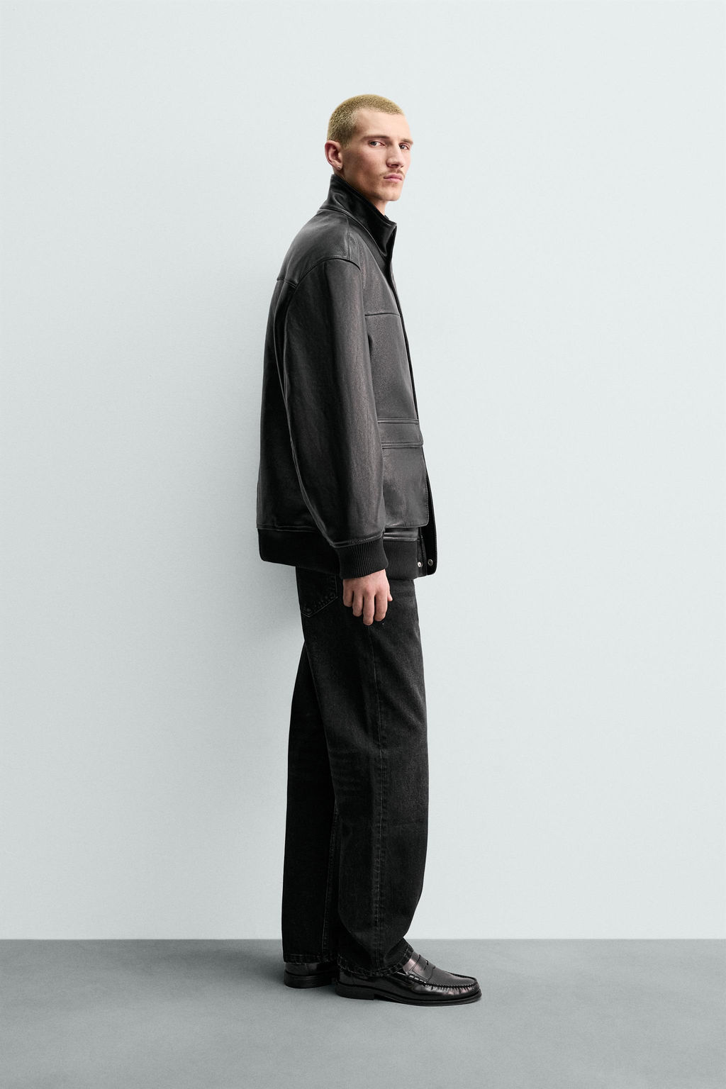 RELAXED FIT LEATHER JACKET ORIGINS - Zara фото 12