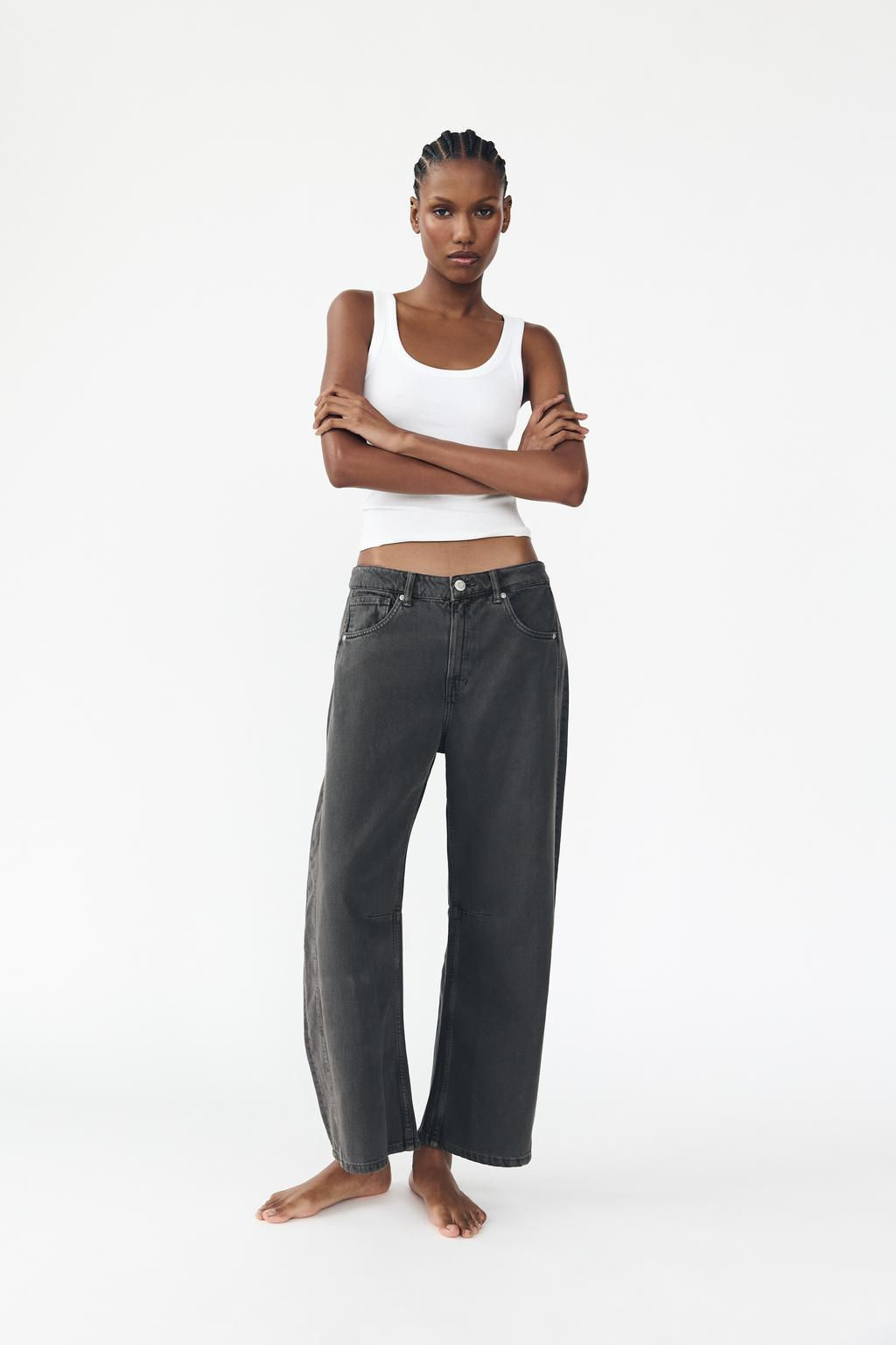 RELAXED BALLOON MID-WAIST TRF JEANS - Zara фото 12
