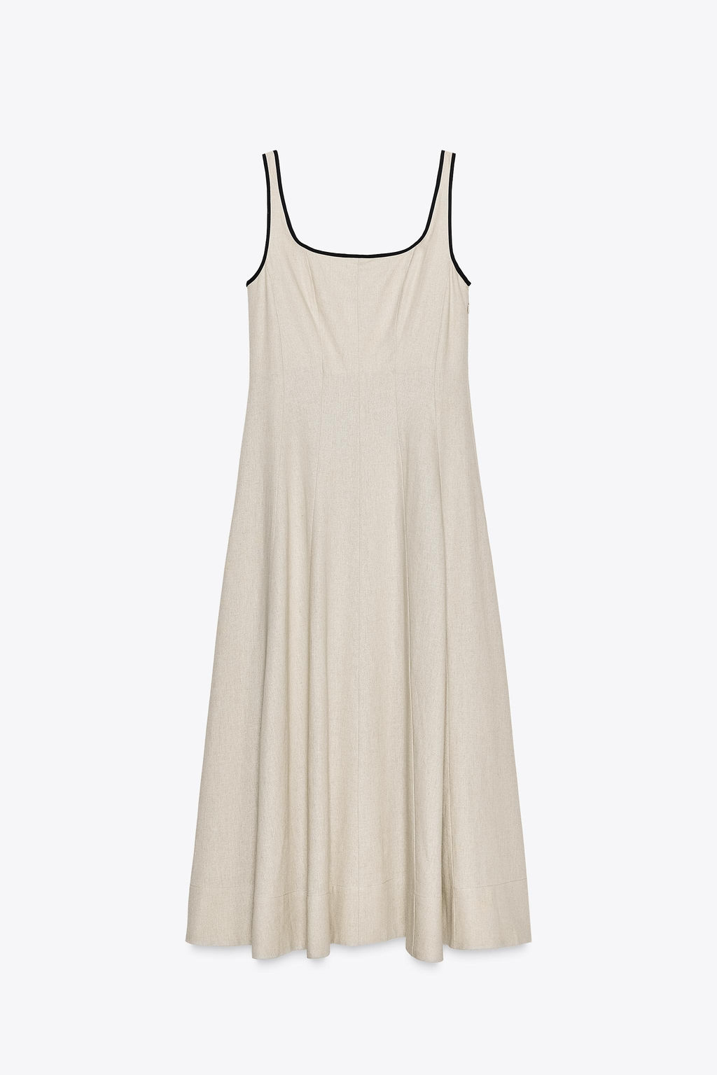 MIDI DRESS WITH CONTRAST PIPING - Zara фото 5