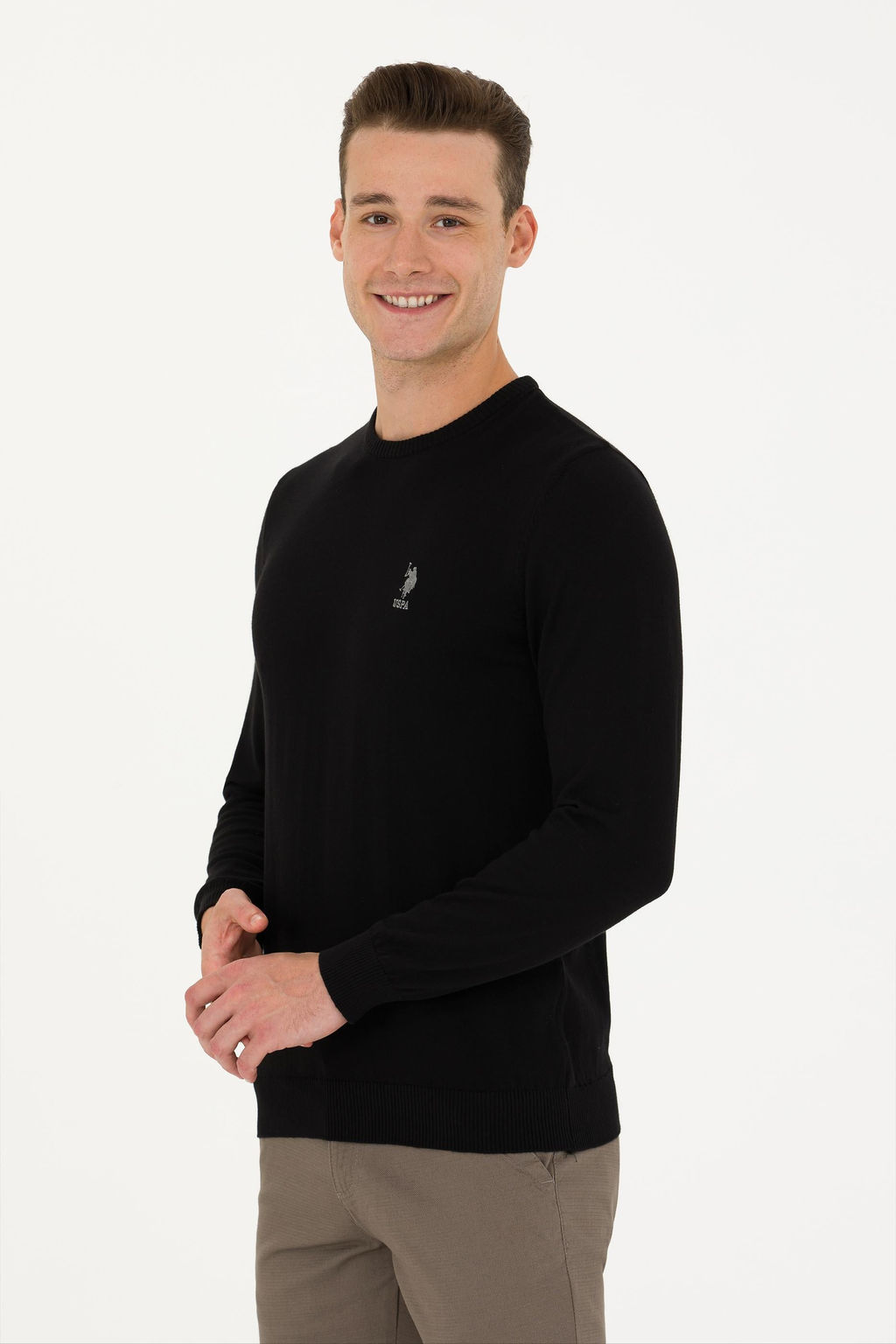 Мужской черный базовый свитер - U.s. polo assn фото 10