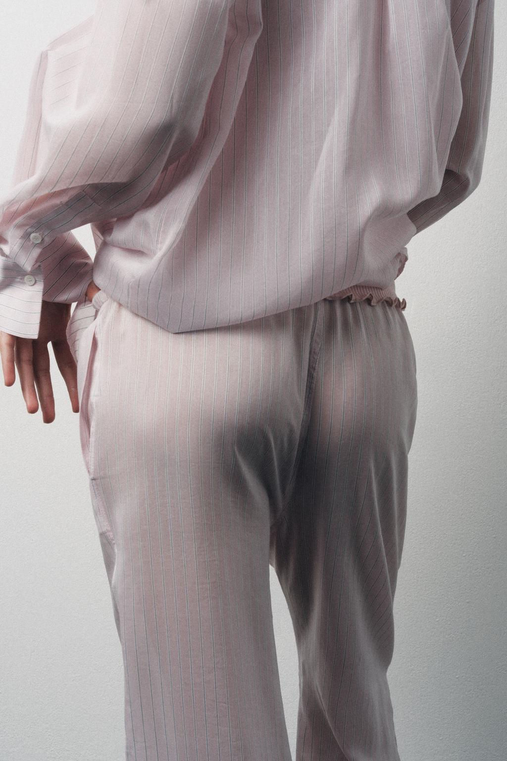 STRIPED PYJAMA TROUSERS - Zara фото 5