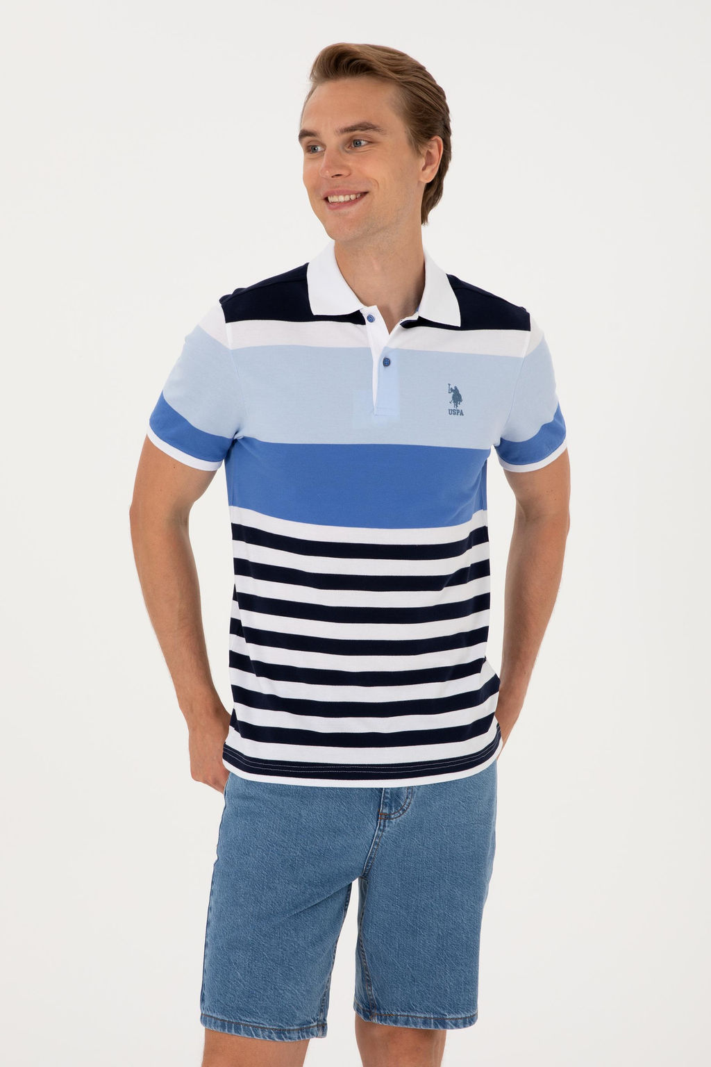 Erkek Regular Fit Polo Yaka _ndigo Ti__rt Sepette S_rpriz _ndirim - U.s. polo assn фото 3
