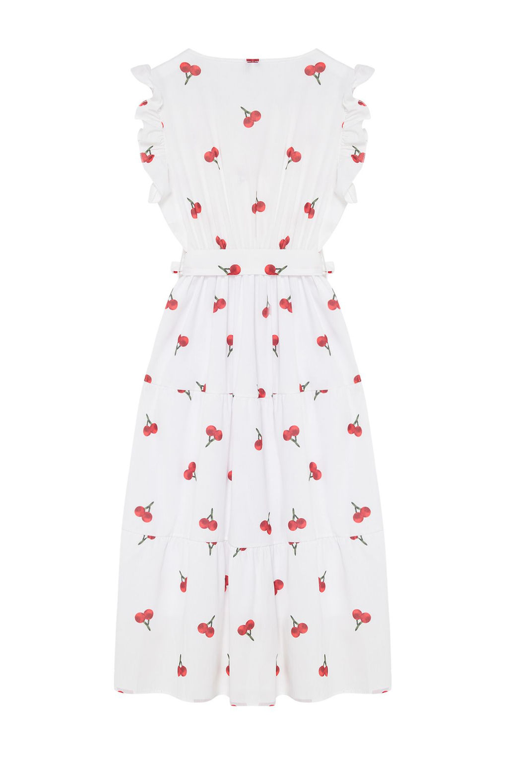 TRENDYOLMILLA Beyaz Kusakl? A Kesim Kruvaze Yaka Midi Dokuma Elbise TWOSS24EL00914  фото 15