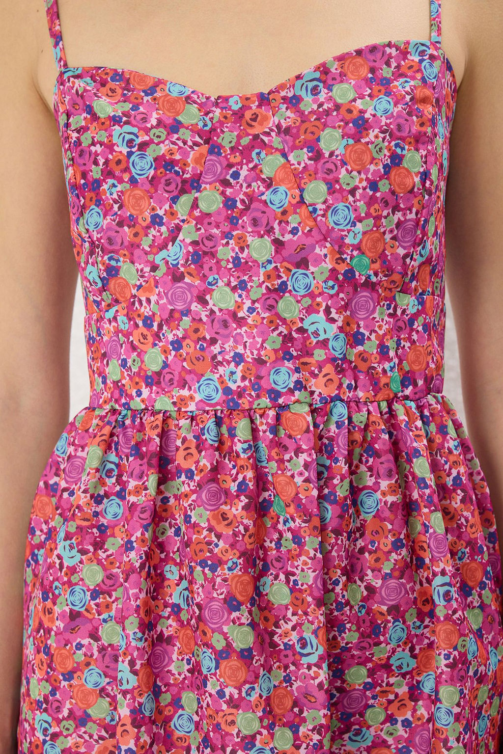 TRENDYOLMILLA Pembe Cicekli Maxi Dokuma Elbise TWOSS24EL00700 фото 3