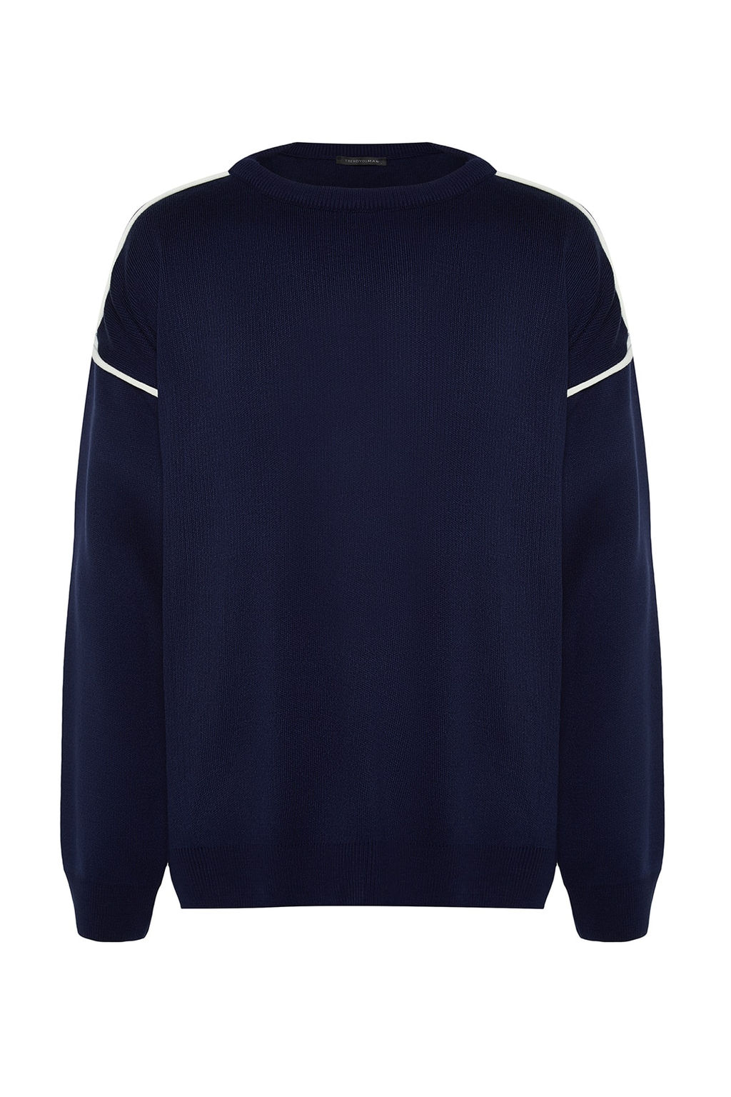 TRENDYOL MAN Siyah Oversize Bisiklet Yaka Biye Detayl? Triko Kazak TMNAW22KZ0142 - Trendyolmilla фото 16