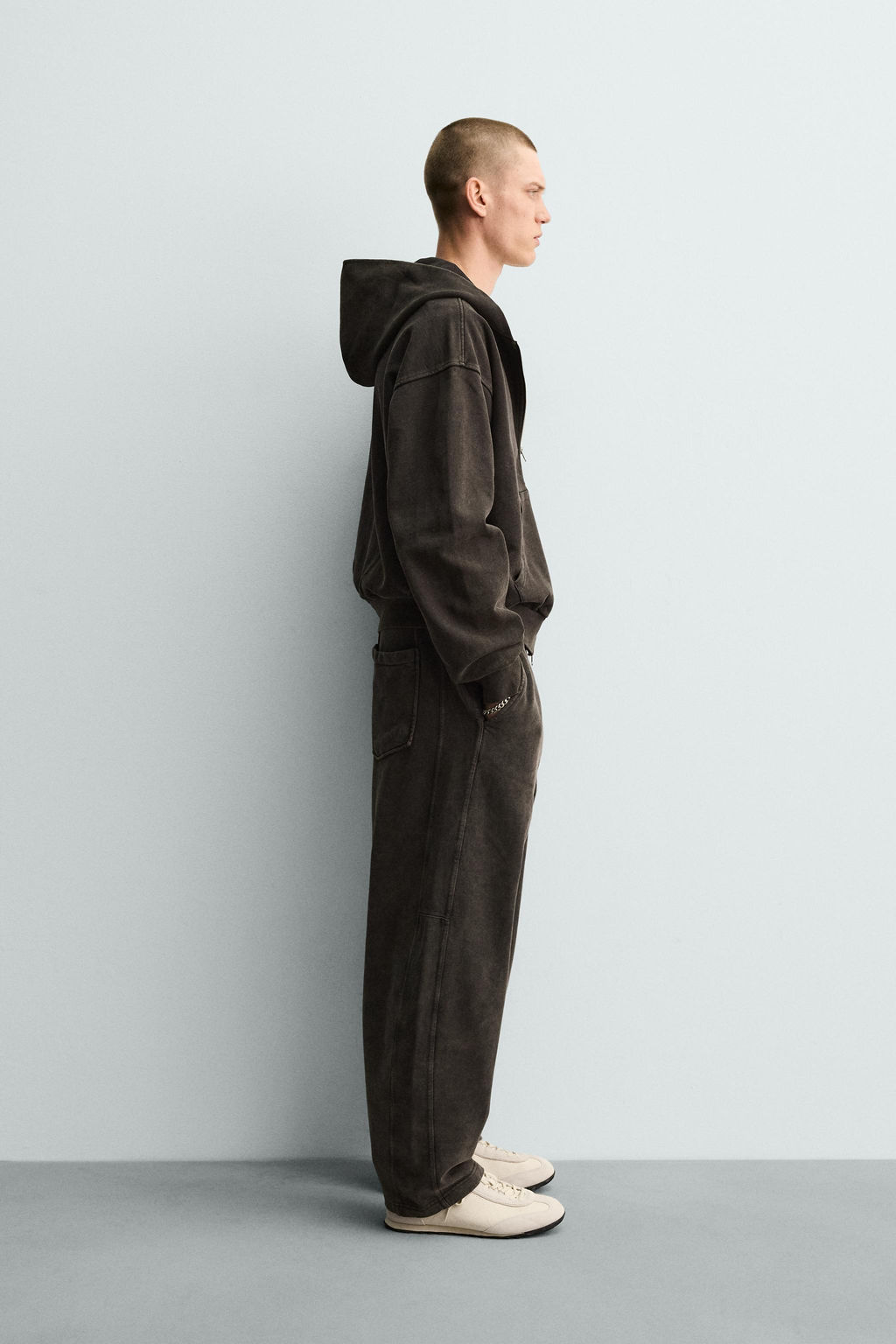 WASHED BALLOON FIT JOGGER TROUSERS - Zara фото 24