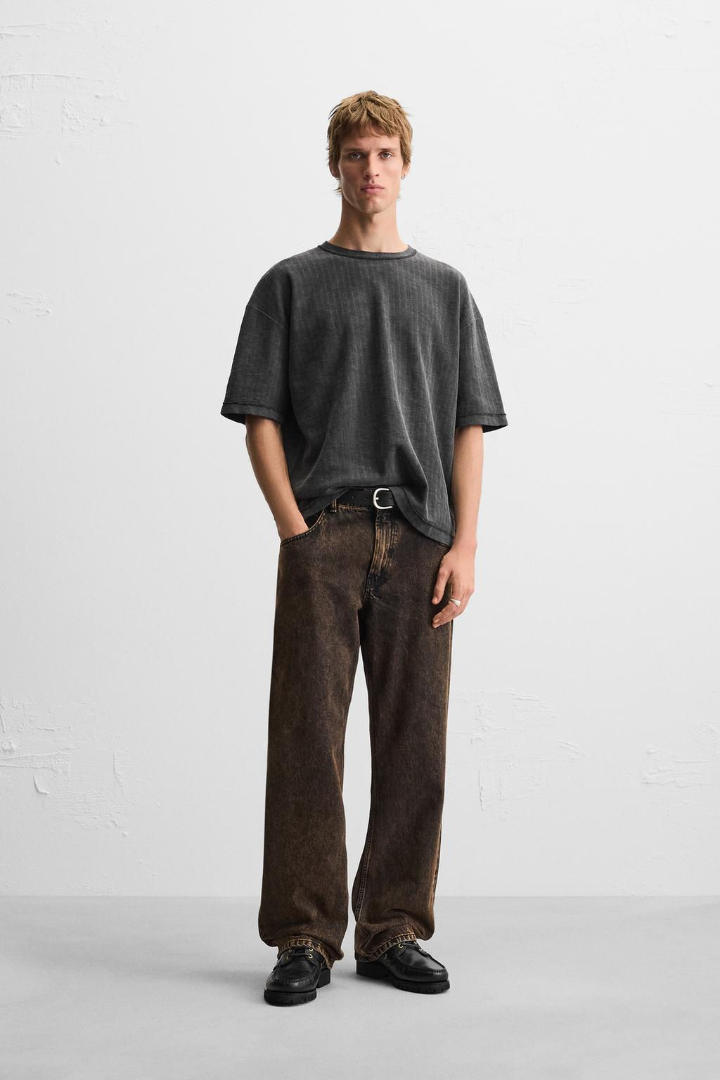 WASHED TEXTURED KNIT T-SHIRT - Zara фото 18