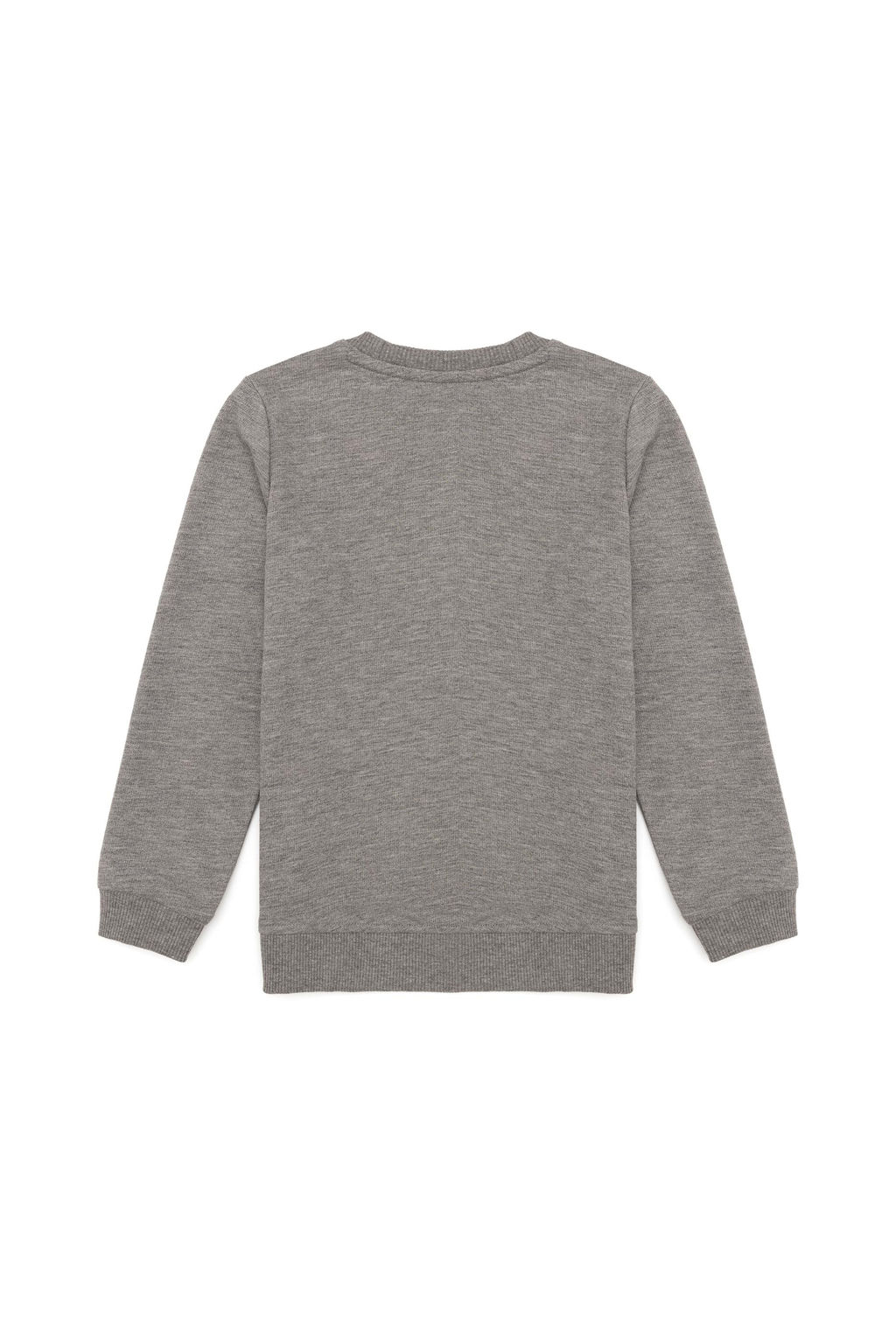 Erkek _ocuk Gri Melanj Basic Sweatshirt