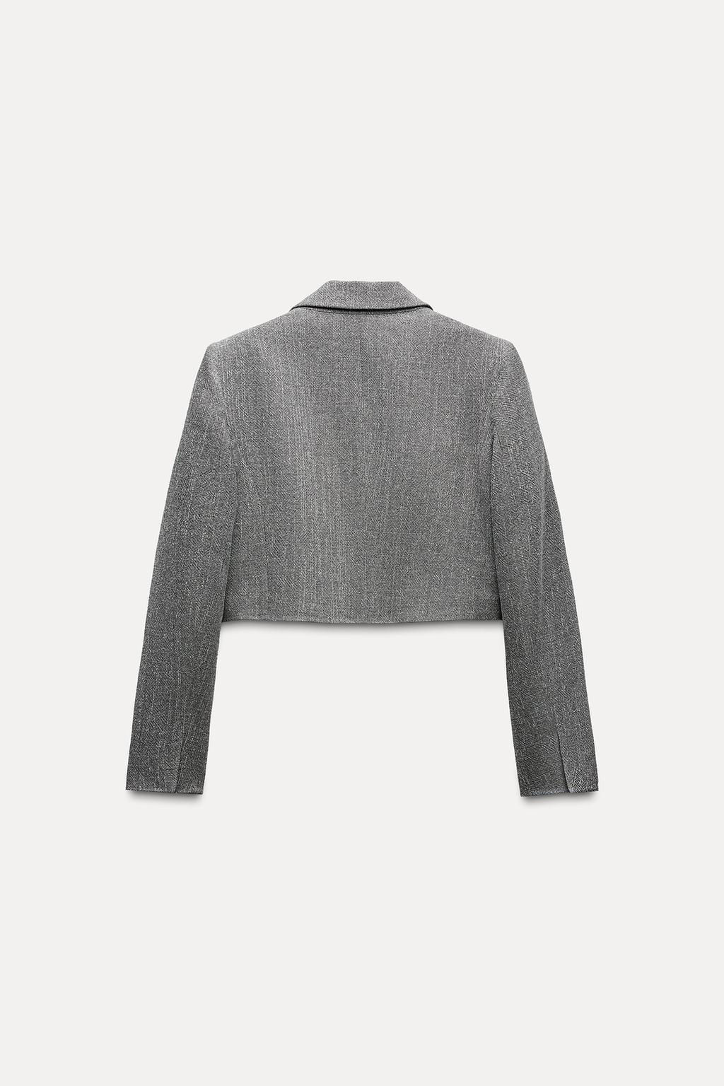 METALLIC THREAD CROPPED BLAZER - Zara фото 5