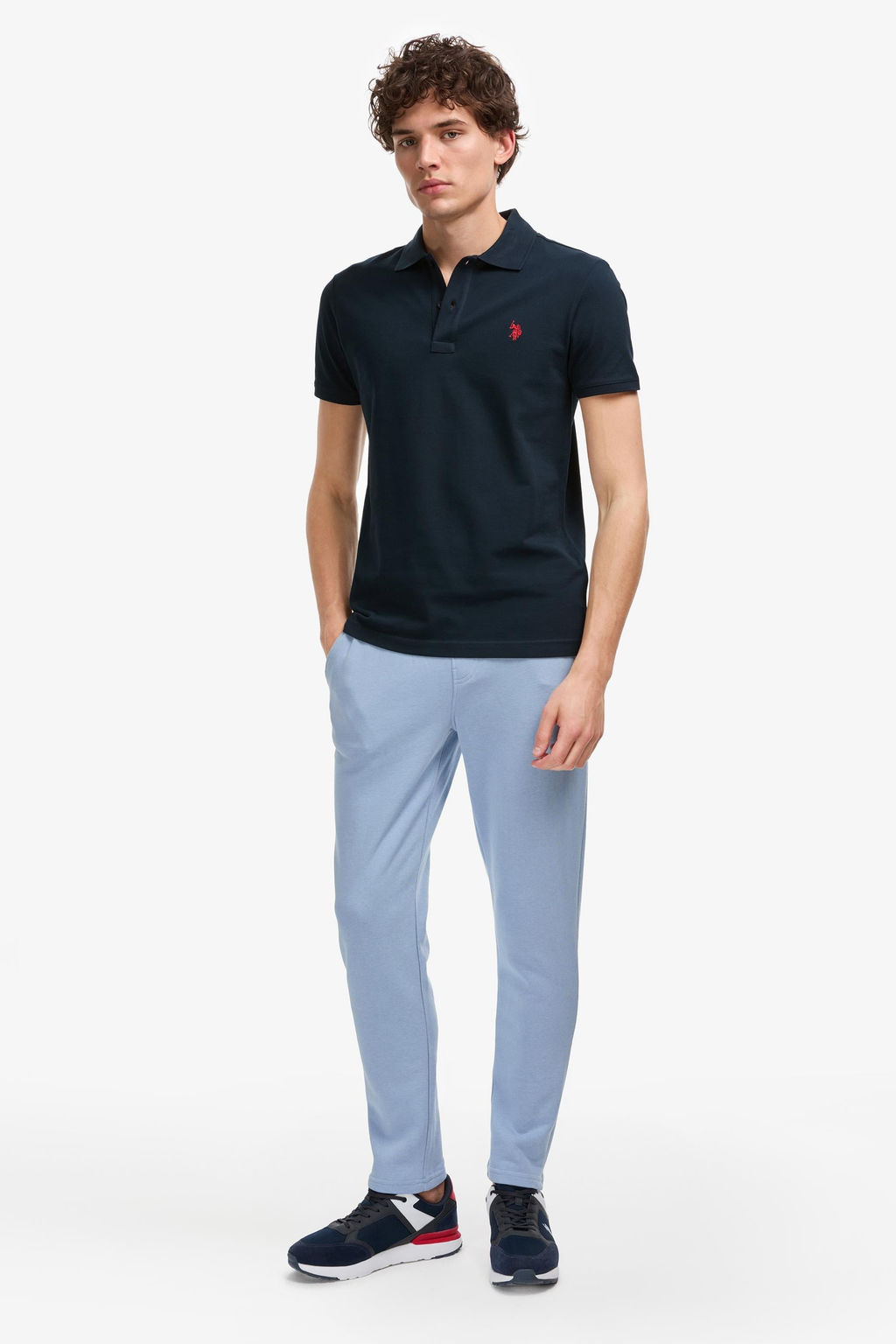 Erkek Slim Fit Polo Yaka Koyu Lacivert Basic Ti__rt - U.s. polo assn фото 4