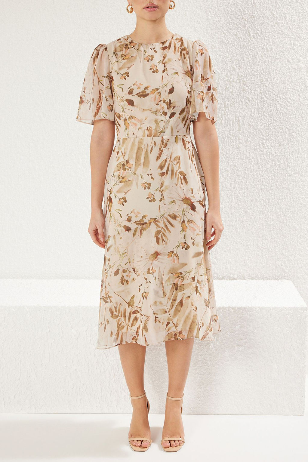 TRENDYOLMILLA Lila Cicek Desenli A Kesim Astarl? Midi Dokuma Elbise TWOSS20EL0908 фото 15