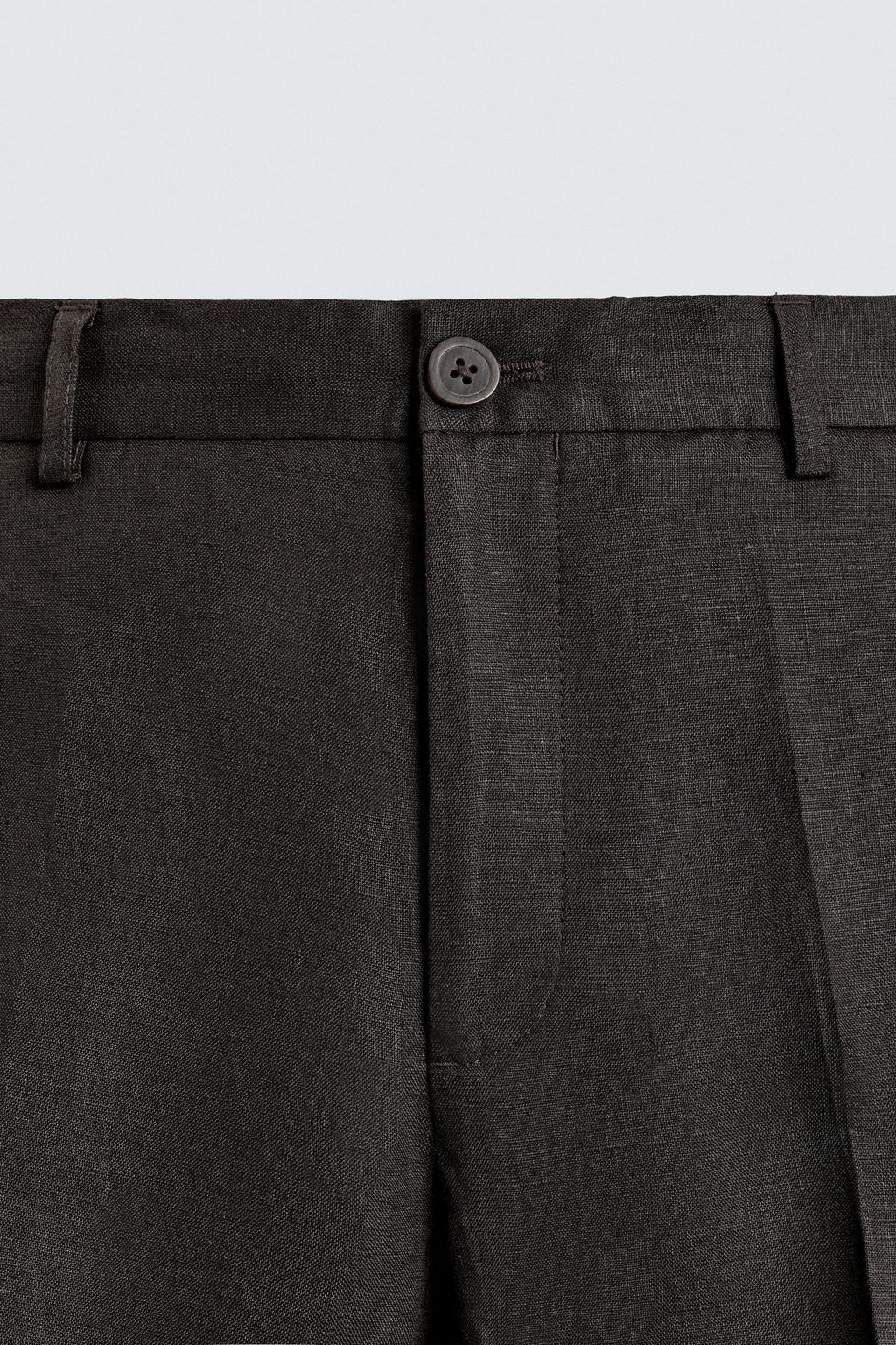 PANTAL?N REGULAR FIT 100% LINO / Marr?n - Zara фото 8