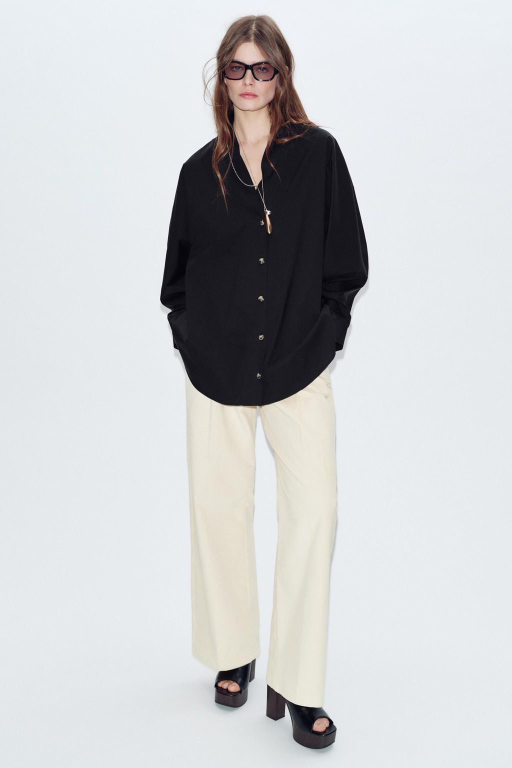 V-NECK POPLIN SHIRT - Zara фото 10