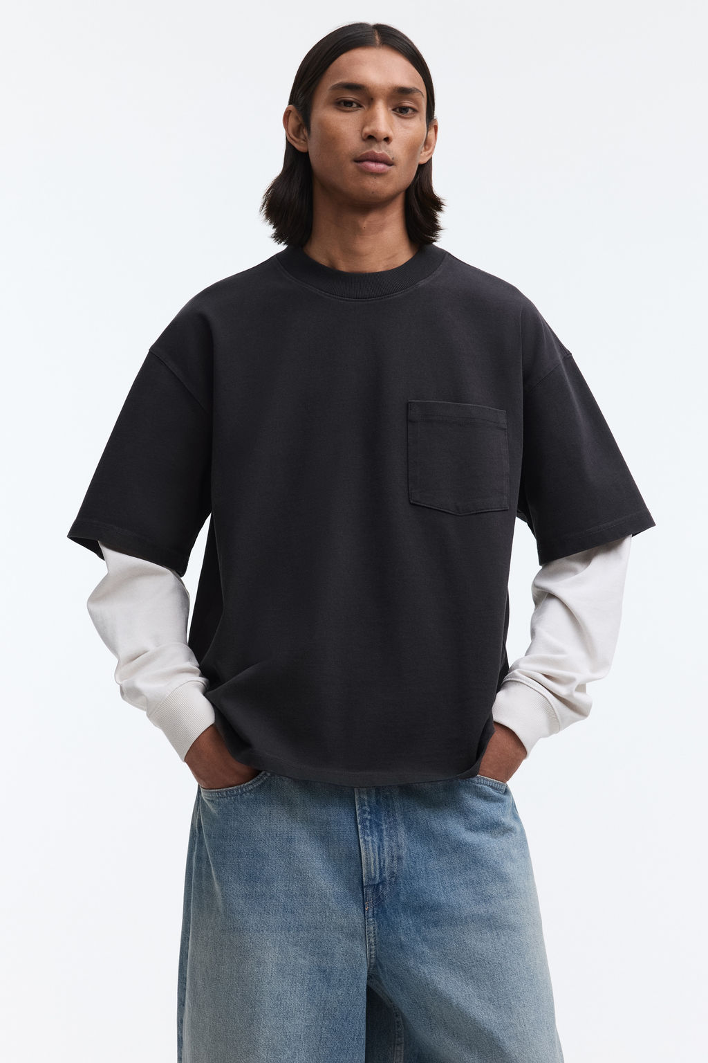 Camiseta de algod?n dise?o layering Oversized Fit - H&m фото 3