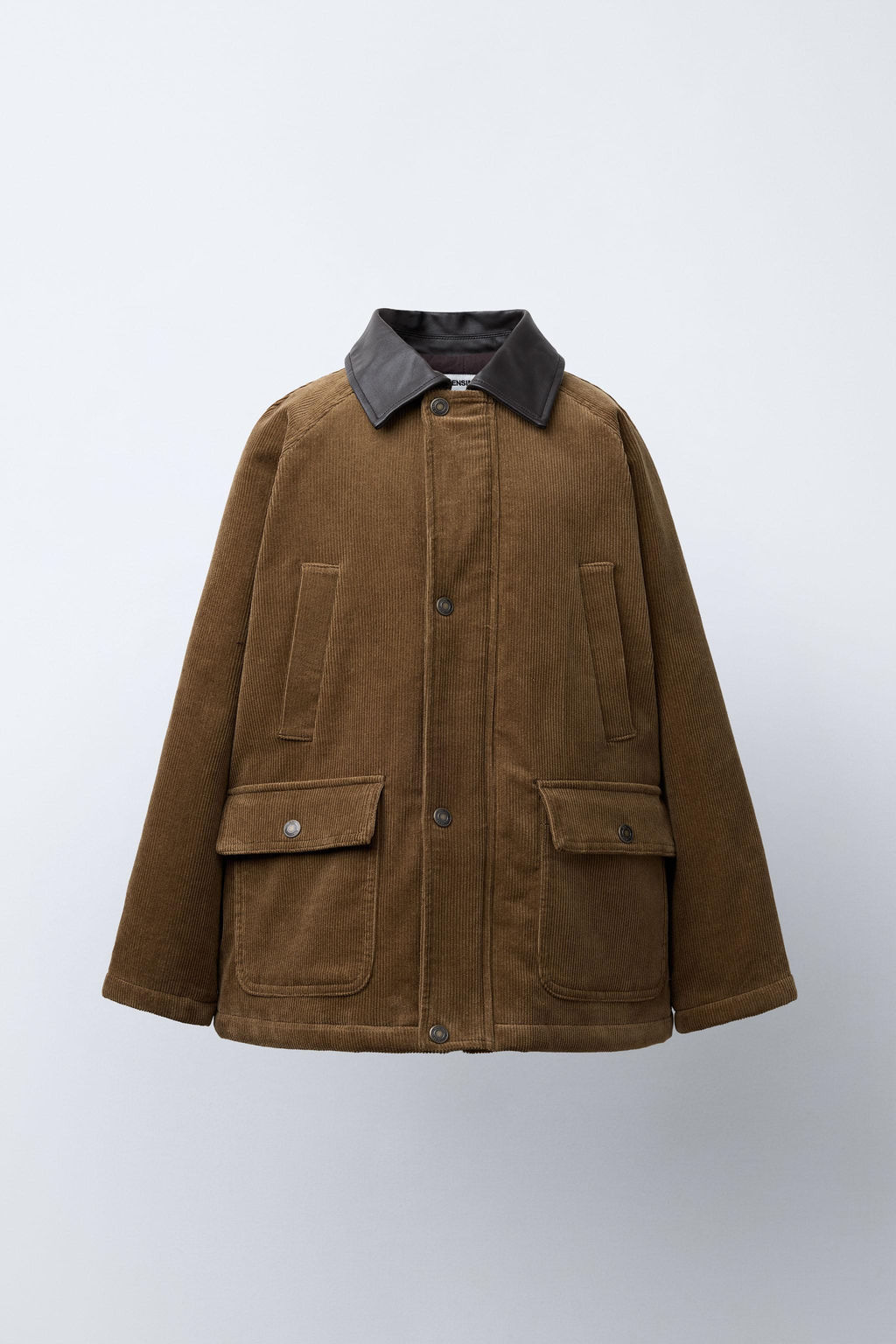 BENSIMON ® X ZARA DOUBLE COLLAR QUILTED CORDUROY JACKET WITH DETACHABLE LEATHER