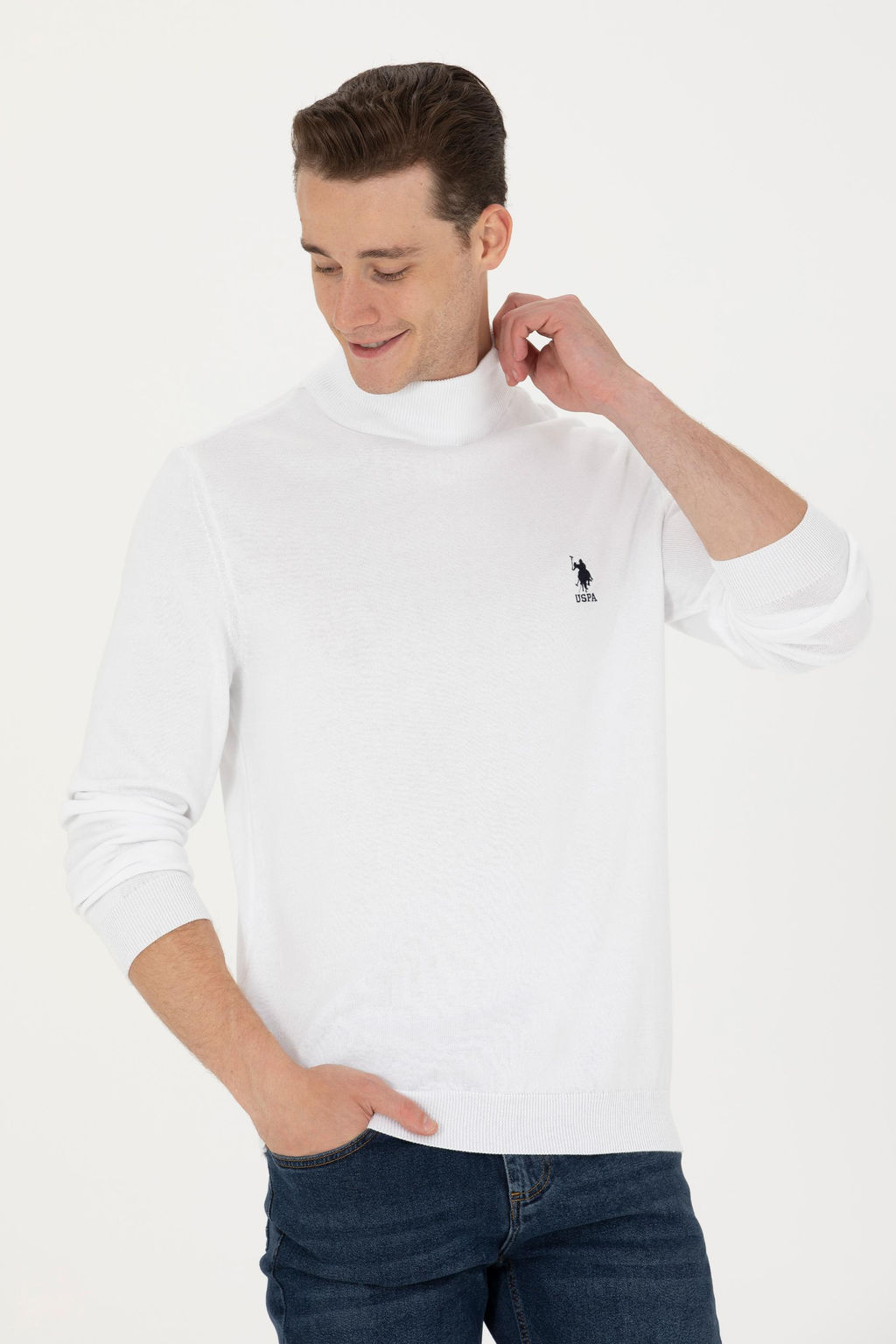 U. S. Polo Assn / Мужской белый базовый свитер - U.s. polo assn фото 15