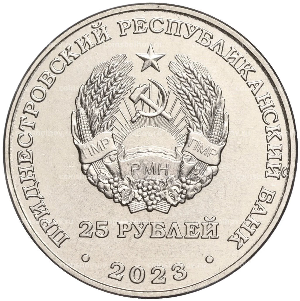 25 рублей 2023 года Приднестровье  30 лет Военному институту им. генерал-лейтенанта А.И. Лебедя