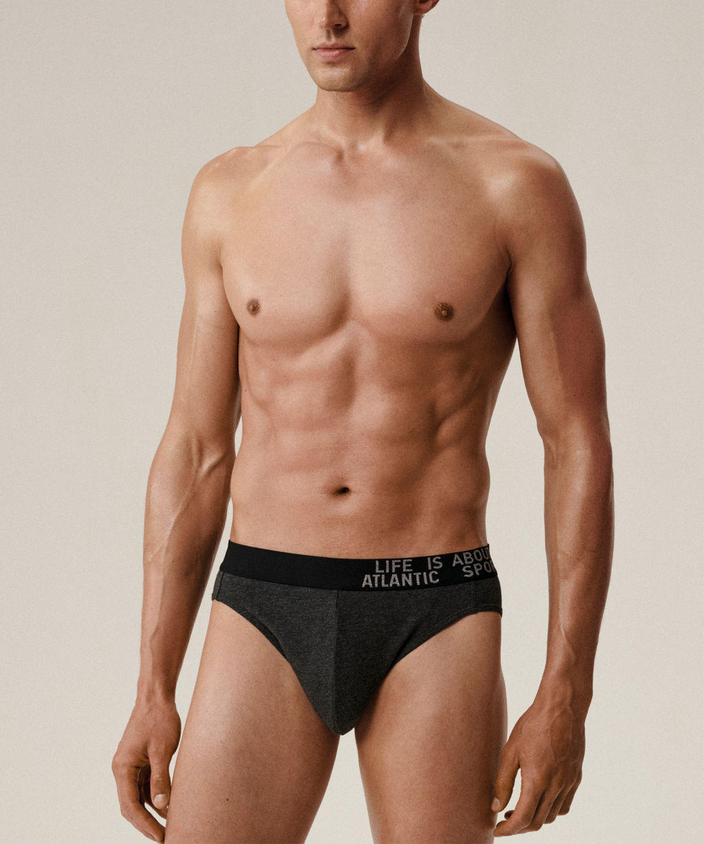 ATLANTIC 3MP-209 Трусы спорт Melange - набор 3 шт. темно-серый меланж + медно-багряный меланж + коричневый меланж фото 2