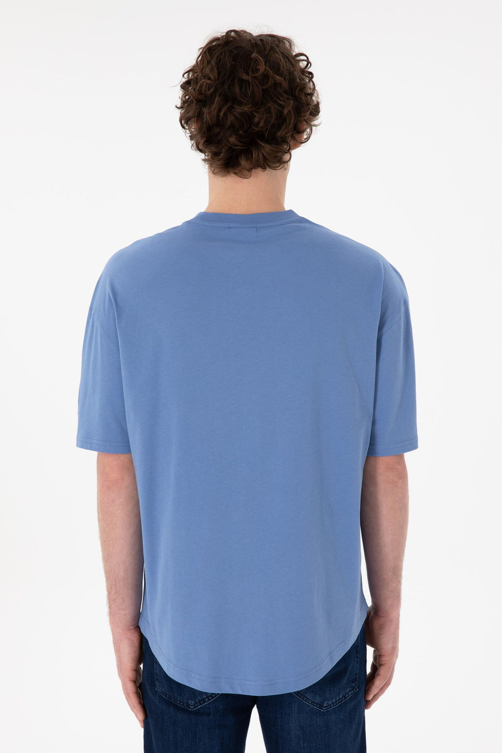 Erkek Long Fit Bisiklet Yaka Koyu Mavi Basic Ti__rt Sepette S_rpriz _ndirim - U.s. polo assn фото 6